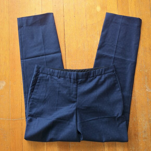 HUGO BOSS Wool Blend Lightweight Office MId-Rise Business Pants in Navy Microdot - Picture 2 of 15